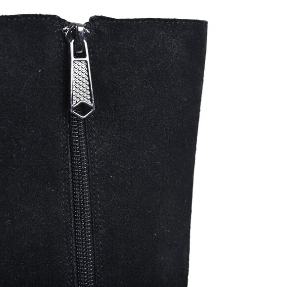 Donald J Pliner Black Suede Tall Boots Wedge Heel Knee High Platform Size 8 - Picture 7 of 13